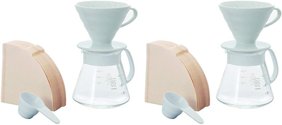 V60 02 Seramik Kahve Demleme Seti “Beyaz” 2li paket