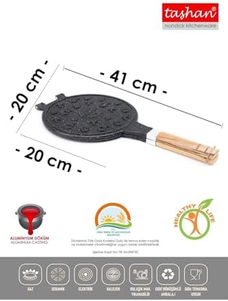 Taşhan Döküm Tavası Ahşap Kulp Siyah