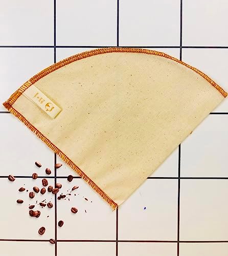 (3 adet) "ÇİFT KATLI" V60.4 Yıkanabilir, Kumaş, Organik Kahve Filtresi, Ağartılmamış%100 Ham Pamuk - Ekolojik Filtre (3adet)