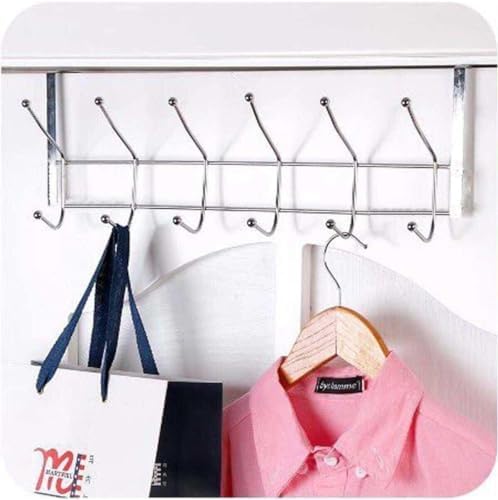 12'Li Kapı Arkası Metal Askı,Amerikan Kapı Arkası Askılık,Banyo,Mutfak,Yatak Odası İçin Kapı Arkasına Takılan Krom Askı (1)