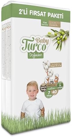 Baby Turco Doğadan 2'li Fırsat Paketi Bebek Bezi 7 Numara Xxlarge 40 Adet