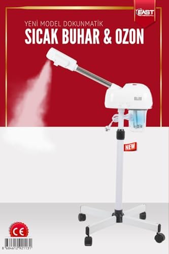 Ayaklı Ve Ozonlu Yüz Buhar Makinesi Sıcak Vapozon Cilt Bakım Dokunmatik Ekran