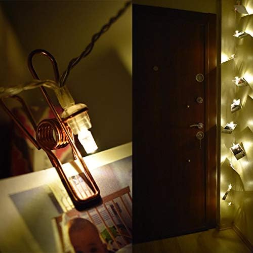 EE46YT1440 LED Işıklı Fotoğraf Asma Işık Süsleme Mandalları, Bakır Renkli