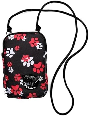 Pawlook Cep Telefonu Çantası –Dışkı Poşeti, Fermuarlı, Gizli Poşet Gözü, Köpek Gezdirme için İdeal,Kırmızı Pati