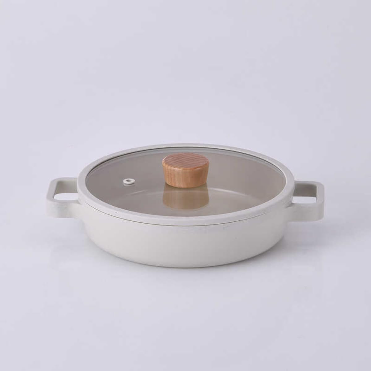 Alüminyum Bej Cam Kapaklı Döküm Sahan 22 Cm