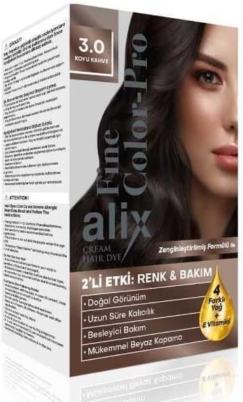 Alix Kit Saç Boyası 50 ml 3.0 Koyu Kahve