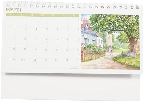 2023 MTK-807 Karton Üçgen Masa Takvim Kasabadan Manzaralar