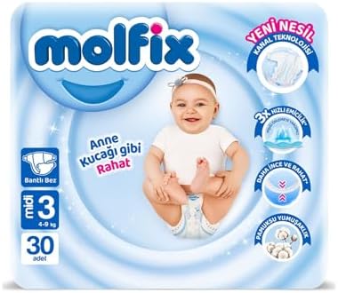 Molfix 3 Beden Midi Bebek Bezi (1 x 30 Adet)