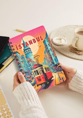 Mia Simli Defter İstanbul A5 Yeni Yıl Çizgisiz Spiralli 14x21 cm Taksim Tramvay