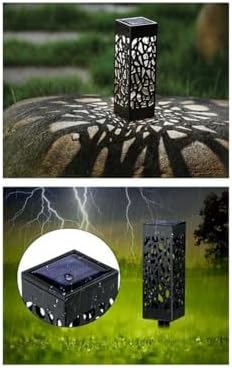 6'lı Solar Bahçe Lambası, LED Aydınlatmalı, 28 cm Çap, ABS Gövde, IP65 Su Geçirmez, Zemine Gömülebilir, Karanlıkta Otomatik Yanan, Gündüz Otomatik Şarj Olan Lamba, 040, Siyah