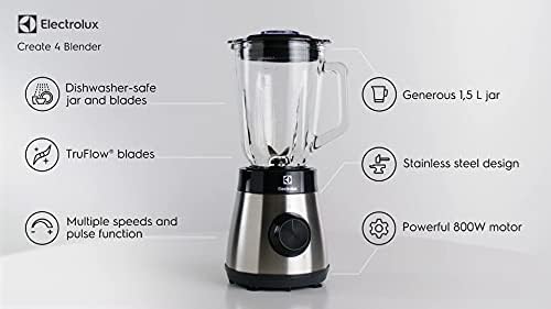 E4TB1-6ST Sürahili | 1.5 Litre Kapasite, Buz Kırıcı, Smoothie, TruFlow® Bıçaklar | 800W, Paslanmaz Çelik