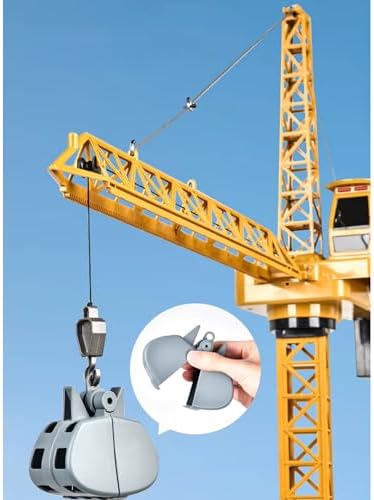 Oyuncak 128 Cm Dev Boy Uzaktan Kumandalı Tam Otomatik Gövdesi ve Halatı Hareketli Şarjlı Kule Vinç