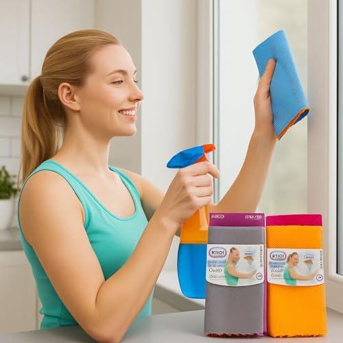 Desenli Kumaş 30X40 CM İz Bırakmaz Mikrofiber Cam Bezi 8'Lİ Set