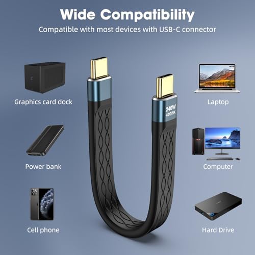 All-in-1 10 CM USB-C 4 Kablo – PD3.1 240W Hızlı Şarj ve Yüksek Hızlı Veri Transferi Gri WAN-01