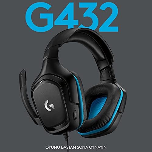 G G432 Kablolu Oyuncu Kulaklığı, 7.1 Surround Ses, DTS kulaklık: X 2.0, 6mm Mikrofon, Windows, Mac, Switch, PS4, Xbox One, Tablet ve Mobil Cihazlarla Uyumluluk, Siyah