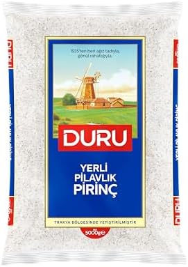 Duru Yerli Pilavlık Pirinç 5 Kg – İri Taneli, Tane Tane, Lezzetli ve Kolay Pişen