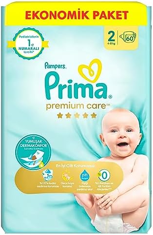 Prima Bebek Bezi Premium Care 2 Numara 60 Adet Ekonomik Paket