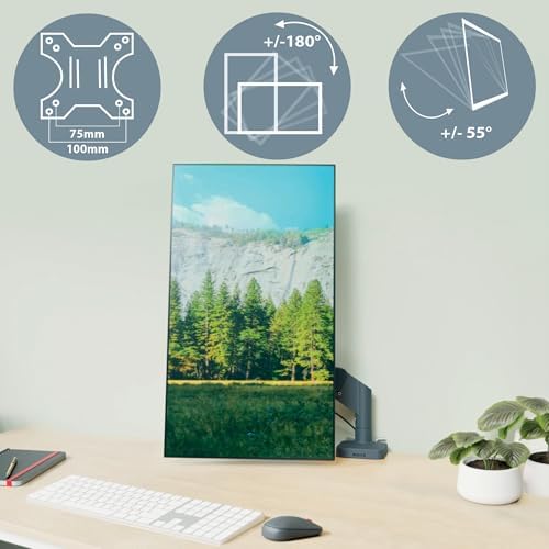 Yerden Tasarruf Sağlayan Tekli Monitör Kolu, 64890089, Gri