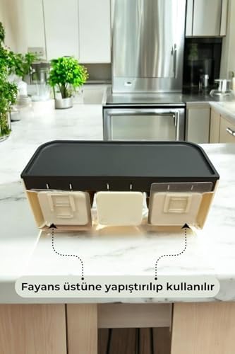 Stantlı Fayansa Yapışabilen 3'Lü Baharatlık Seti,