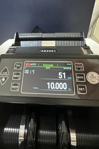 Otomatik Para Sayma Makinesi USD, EUR, TL, GBP, SYP Para Ayıklama,Banko Ekranı, Para Desteleme