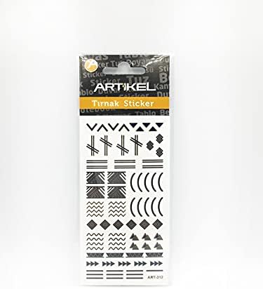 ARTİKEL Lacivert Etnik Çizgiler Metalik Tırnak Sticker, Nail Sticker, Nail Art