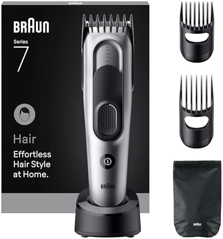 Braun Saç Kesme Makinesi Series 7, +5 Aksesuar, Ömür Boyu Keskin Bıçak, 17 Uzunluk, HC7590