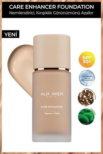 Alix Avien Kırışıklık Karşıtı Nemlendirici SPF30 Parlak Bitişli Fondöten Care Enhancer 804 Pale Ivory