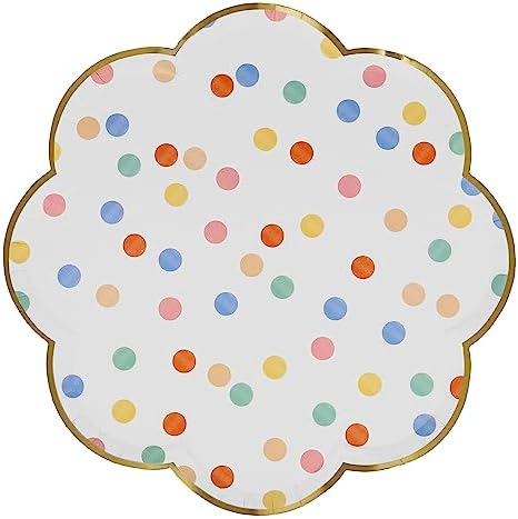 - Colourful Pattern Dinner Plates - Renkli Desenler Tabaklar - L - 8'li