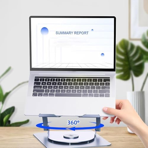 804D 360 Derece Dönebilir Alüminyum Katlanabilir Laptop Standı (Koyu Gri)