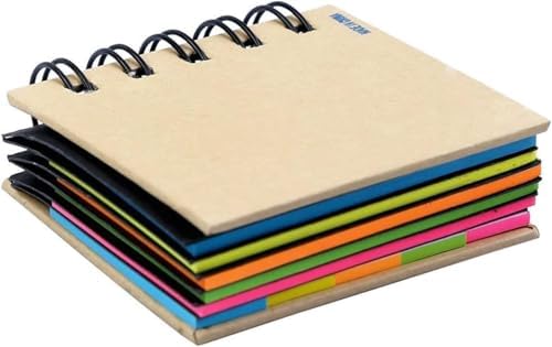 Yapışkan notlar, spiral ciltli Yapışkan Not blok, 5 renkli kağıt Yapışkan Not seti, sekmeli çıkartmalar ve temel renkler, 125 adet yapışkan not ve renkli şeritler içerir