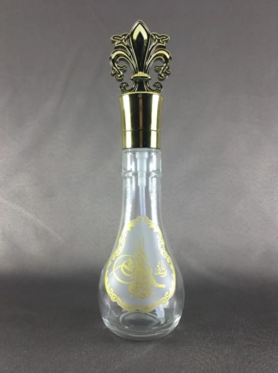 1 Adet 120 ml Ottoman Dezenfektan Kolonya ve Hediyelik Boş Gold Sprey Başlıklı Cam Şişe