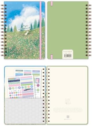 A5 Spiralli Sert Kapak Lastikli Çizgili Tarihsiz Not Defteri Manzara