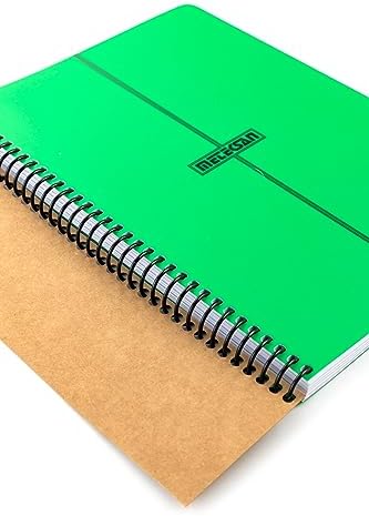 Primary Serisi, A4, 6 Konulu (3 Kareli, 3 Çizgili) 180 Yaprak PP Kapaklı Spiralli Defter, Yeşil