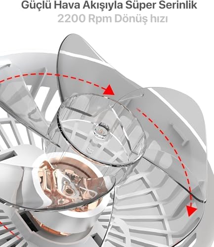 Sıkıştırmalı Şarj Edilebilir 3 Kademe Taşınabilir Kıskaçlı Mini Fan Sessiz Vantilatör Soğutma