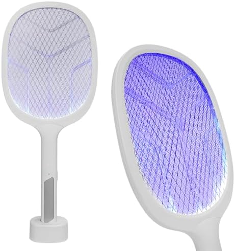 GüncelÇarşı Type-C Şarjlı UV Işıklı Sinek Raketi 1200mAh 3000V Çıkış Dik Durabilen UV Mor Işıklı Elektrikli Raket Sinek Öldürücü, Asonic AS-A25