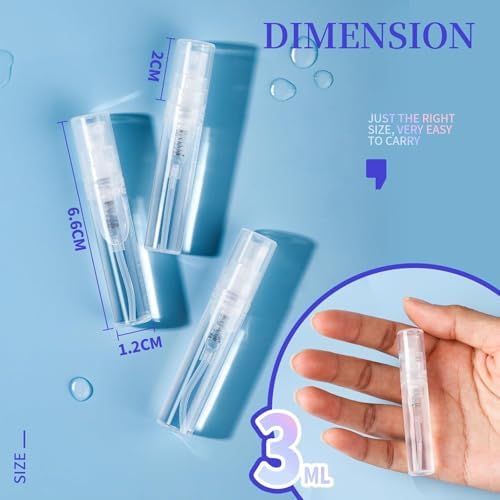 Aputue Buhar tahliye valfi, Mini Püskürtme Şişesi, Şeffaf Cam Parfüm Şişeleri, Yeniden Doldurulabilir İnce Püskürtmeli Boş Koku Örnek Kapları, Seyahat ve Esansiyel Yağlar için Kozmetik Atomizer