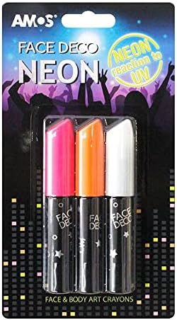 Amos Fd10B3-Nd Yuz Boyasi Gece Parlayan 3'Lu Blister, 3 Renk