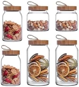 Woody Bamboo Kapaklı Kavanoz Takımı 6 Adet 12 Parça