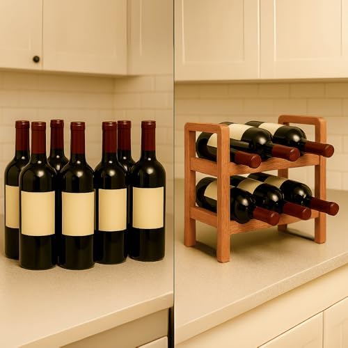 2 Katlı Ahşap Dekoratif Şaraplık Şık Modern Tasarım Şişe Viski Şampanya Içki Rafı Yıllandırma Dolabı Şişe Rafı Şarap Rafı