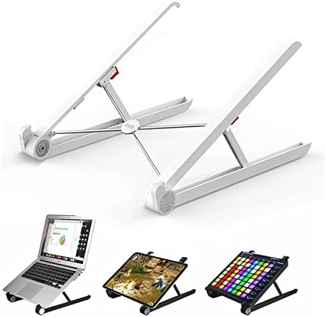 Bix X1 Laptop Sehpası, Katlanabilir, Tablet Sehpası, Alüminyum Alaşım, Online Sınıf Çalışması, Duruşu İyileştirme, Isı Dağılımı, iPad ve 10-15,6 inç Olan Tüm Cihazlar ile Uyumlu. Beyaz
