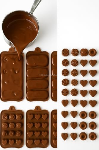 15’li Silikon Çikolata Kalıbı 20x11 cm Dayanıklı Gıda Dostu Esnek Kalıp Pratik Şekilli Dondurma Buz Keki Silikon Kalıp Kolay Temizlik Modern Mutfak için Çikolata Seti (2 Li Çiçek)