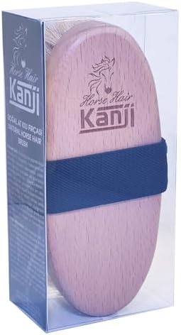 %100 Doğal At Kılı Masaj ve Kuru Fırçalama için Lacivert Kemerli Vücut Peeling Selülit Fırçası