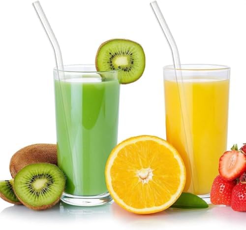 12 Adet Şeffaf Cam Eğimli Pipet - Cam Pipet 12'li