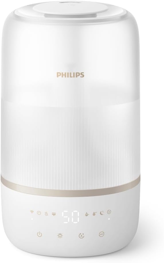 1000 Serisi Hava Nemlendirici - Kuru Hava Belirtilerini Giderir, 41 m2'ye Kadar Odalar İçin Etkili, 32 Saat Çalışma Süresi, Aromaterapi Özelliği, SkyMist, Beyaz (HU1510/04)