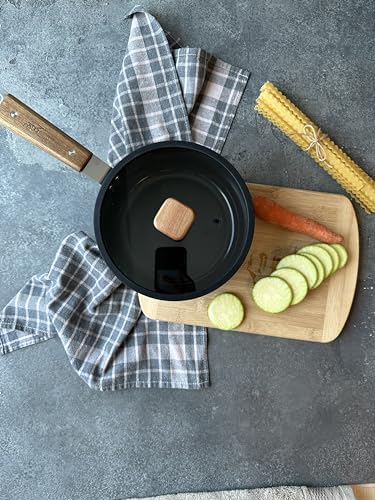 Bien Indüksiyonlu 18 cm Sos Tenceresi Akasya Ağacı Sap ve Kulplu