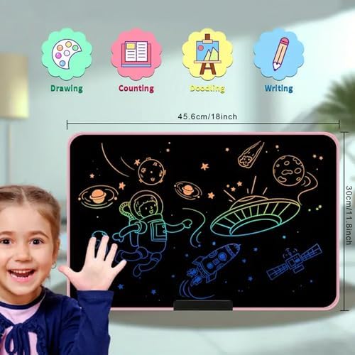 Yazı Tableti XL Büyük Boy 21 inç LCD Çift Taraflı, Yetişkinler ve 3+ Çocuklar için Yazı Tahtası, Çizim Yazma Karalama Tahtaları, Eğitim Öğrenme Aracı için Çizim Tahtası 46 x 30cm XLB-21