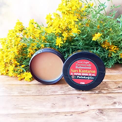 Petekoğlu (50ML) Elyapımı Sarı Kantaron Yağı Kremi Balmumu Zeytinyağı Kremi Merhemi Onarıcı Nemlendirici krem
