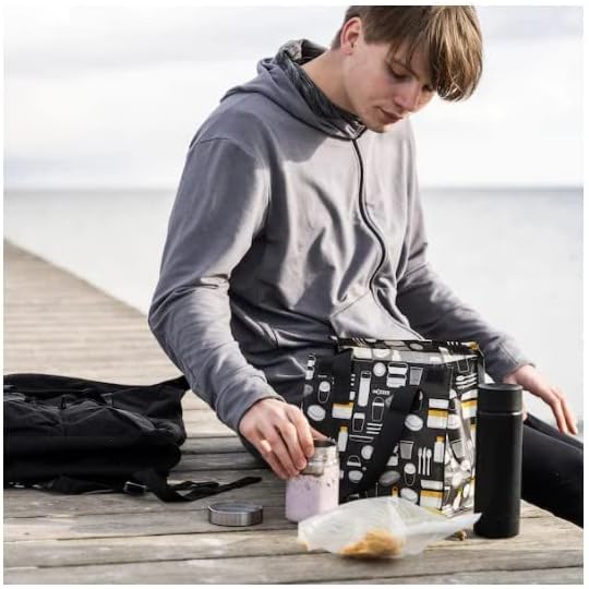 || Beslenme Çantası | Saklama Çantası | Desenli Gri | Malzemeler: %100 Polipropilen | Ofis / Kolej ve Okul için