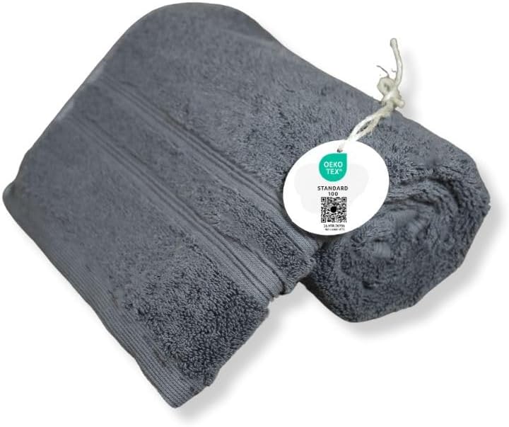 %100 Lüks Türk Pamuğu Banyo Havlusu - Banyonuz için Yumuşak, Emici ve Peluş Tekstil | Elegance El Havlusu | Üstün Kalite Havlu (Kömür, 50x70 cm)