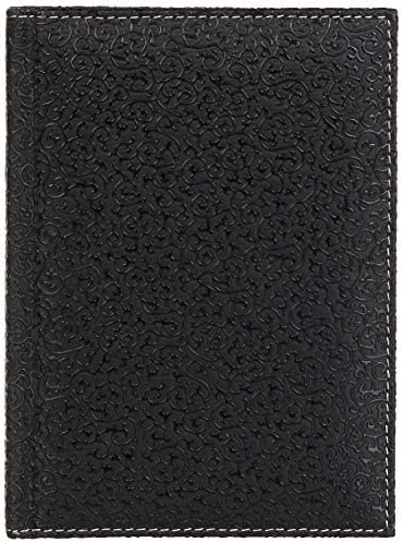 2K 4812 Defter 14x20 Cm. Kareli̇ 160 Yapraklı Deri Hilton Desen Kapaklı Siyah, Siyah